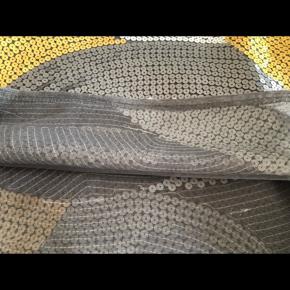 MINI DRESS 60’s Retro Inspired SEQUINS in Yellow White Brown Silver - Picture 10 of 12